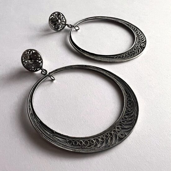 Silver Filigree Earrings Aros Filigrana 